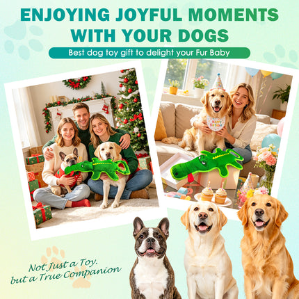 Extra-Long 24" Indestructible Dog Toy for Aggressive Chewers – Heavy-Duty Tug Dog Toy with Built-in Squeaker & Treat-Hiding Base, Great for Large Breeds, Dental Health, and Boredom Relief