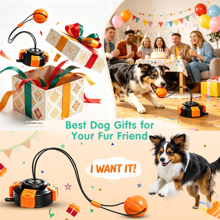 Fuufome Suction Cup Dog Toys for Medium Large Aggressive Chewers | Interactive Tug-of-War Dog Toy with Heavy-Duty Suction Base, Solid Rubber Chew Ball ,Steel Core Anti-Bite Rope