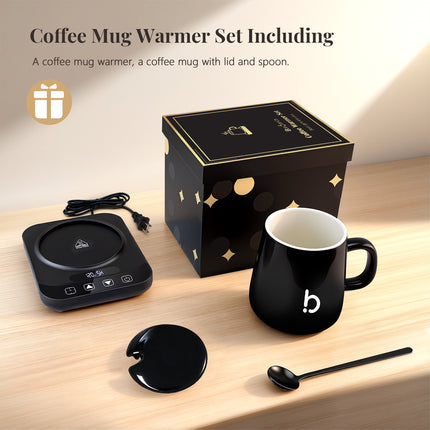 Coffee Mug Warmer Set for Desk, Coffee Gifts for Women,White Elephant Gifts