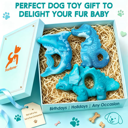 Fuufome Puppy Teething Toys 3-Pack,Soft TPR Chew Toys for Puppies