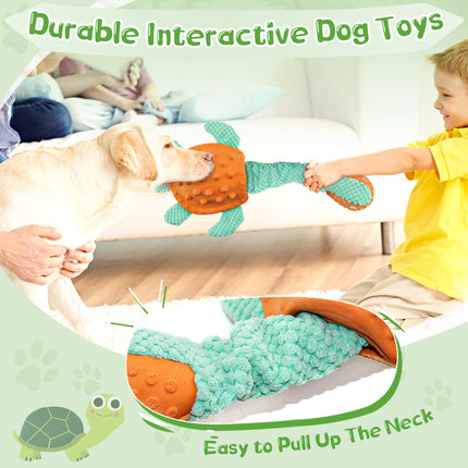 Cartoon turtle squeaky stuffed dog toy main image 5