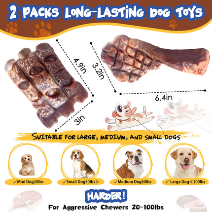 Fuufome Dog Chew Toys for Aggressive Chewers：2 Pack Indestructible Dog Toy for Large Breed- Tough Nylon Teething Bone Toy to Keep Them Busy