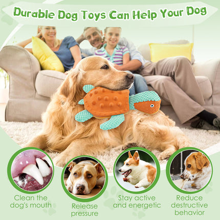 Cartoon turtle squeaky stuffed dog toy main image 6