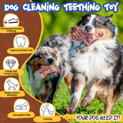 Fuufome Dog Chew Toys for Aggressive Chewers：2 Pack Indestructible Dog Toy for Large Breed- Tough Nylon Teething Bone Toy to Keep Them Busy