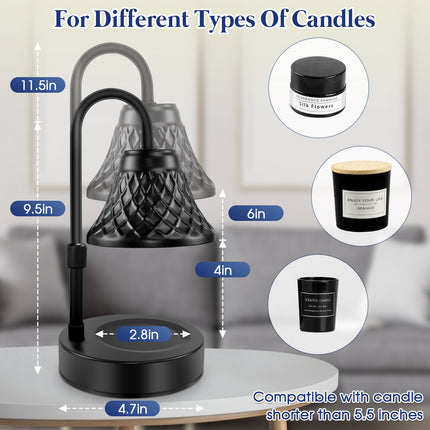 Banbanda Adjustable Candle Warmer Lamp with Timer: Candle Lamps fits All Candle Jar Home Decor - Wax Warmer for Scented Wax - Birthday Gifts for Women
