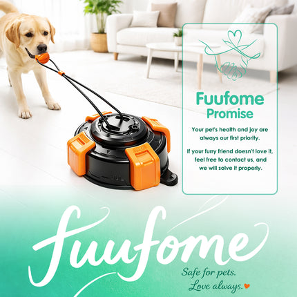 Fuufome Suction Cup Dog Toys for Medium Large Aggressive Chewers | Interactive Tug-of-War Dog Toy with Heavy-Duty Suction Base, Solid Rubber Chew Ball ,Steel Core Anti-Bite Rope