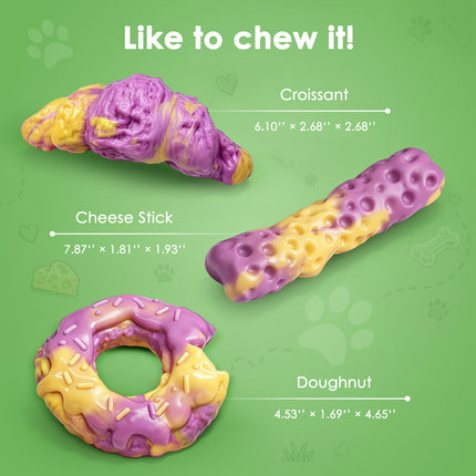Fuufome Dog Toys for Aggressive Chewers: Dog Chew Toys for Medium Large Dogs - Tough Dog Toy for Teeth Cleaning - Long Lasting Nylon Bone to Keep Them Busy (3 Pack)
