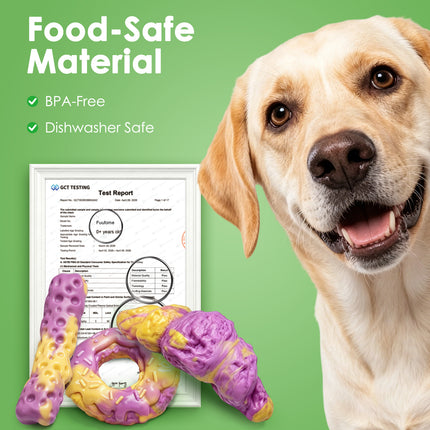 Fuufome Dog Toys for Aggressive Chewers: Dog Chew Toys for Medium Large Dogs - Tough Dog Toy for Teeth Cleaning - Long Lasting Nylon Bone to Keep Them Busy (3 Pack)