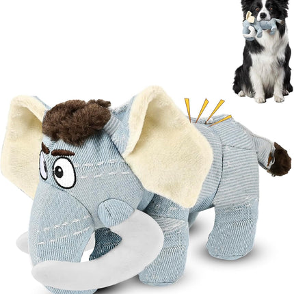Foolala Canvas Mammoth Squeak Plush Dog Toy For Aggressive Chewers