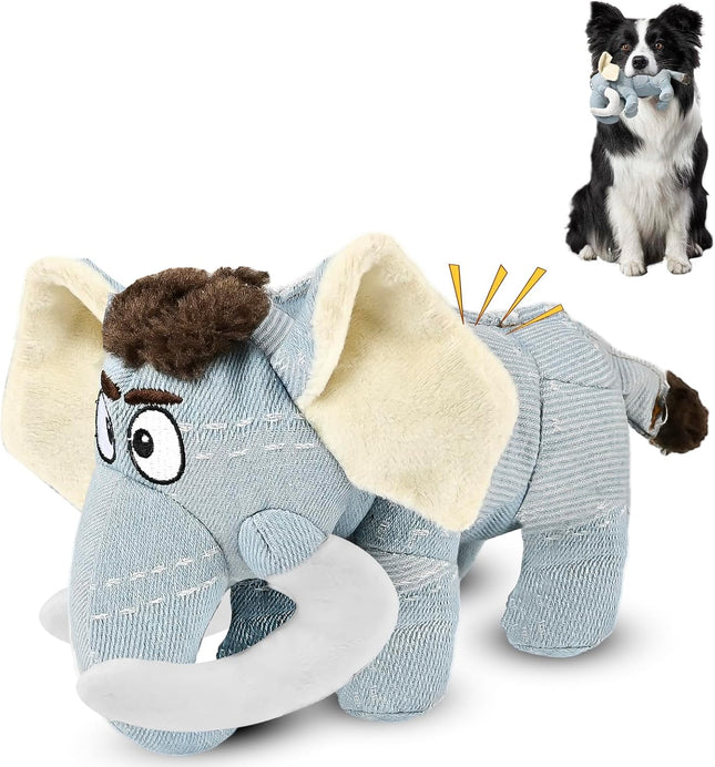 Foolala Canvas Mammoth Squeak Plush Dog Toy For Aggressive Chewers