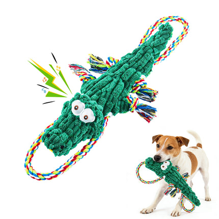 Large Squeaky Dog Toys for Aggressive Chewers，Alligator Dog Toys to Keep Them Busy，Durable Dog Toys for Large、Medium and Small Breeds
