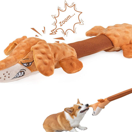Foolala Stretch Long Dog Squeak Plush Dog Toy For Aggressive Chewers