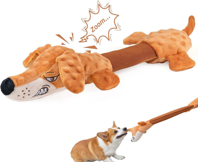 Foolala Stretch Long Dog Squeak Plush Dog Toy For Aggressive Chewers