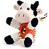 Foolala Rubber Leaky Cow Squeak Plush Dog Toy For Aggressive Chewers