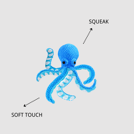 Buy one get one free: 13-Inch Durable Octopus Squeak Plush Dog Toy For Aggressive Chewers