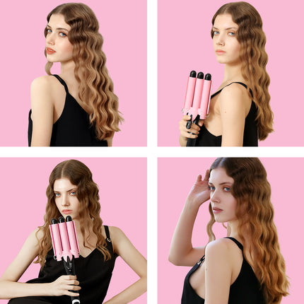 3 Barrel Curling Iron 25mm - Dual Voltage 1" Hair Waver