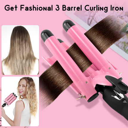 3 Barrel Curling Iron 25mm - Dual Voltage 1" Hair Waver