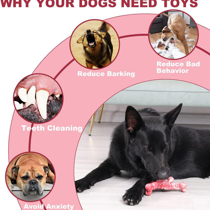 Foolala Bacon Dinosaur Bone Dog Chew Toy For Aggressive Chewers