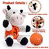 Foolala Rubber Leaky Cow Squeak Plush Dog Toy For Aggressive Chewers