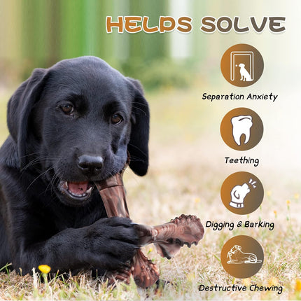 Foolala Beef Flavoured Quadrangle Chewbone Dog Chew Toy For Aggressive Chewers
