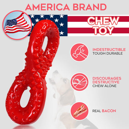 Foolala Beef Flavor Twist Word 8 Dog Chew Toy For Aggressive Chewers