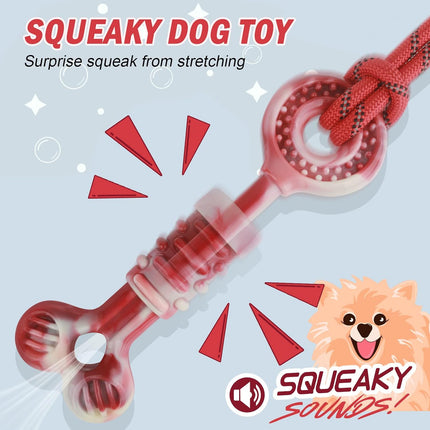 Foolala Bacon Flavored Cross Bone + String Dog Chew Toy For Aggressive Chewers