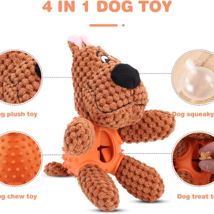 Foolala Rubber Leakage Dog Squeak Plush Dog Toy For Aggressive Chewers