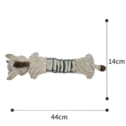 Foolala Long Stretch Donkey Squeak Plush Dog Toy For Aggressive Chewers
