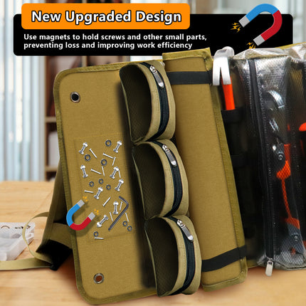 Heavy Duty Roll Up Tool Bag – Durable Design with Removable Pockets