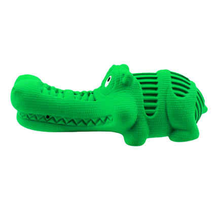 Foolala Green Rubber Alligator Head Dog Chew Toy For Aggressive Chewers