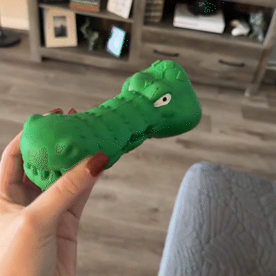 Foolala Green Rubber Alligator Head Dog Chew Toy For Aggressive Chewers