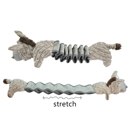 Foolala Long Stretch Donkey Squeak Plush Dog Toy For Aggressive Chewers