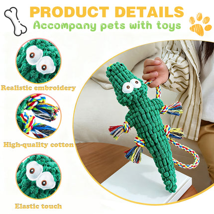 Large Squeaky Dog Toys for Aggressive Chewers，Alligator Dog Toys to Keep Them Busy，Durable Dog Toys for Large、Medium and Small Breeds