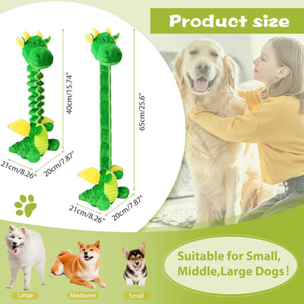 Foolala Elongated Pterosaur Squeak Plush Dog Toy For Aggressive Chewers