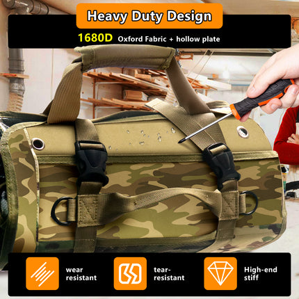 Heavy Duty Roll Up Tool Bag – Durable Design with Removable Pockets