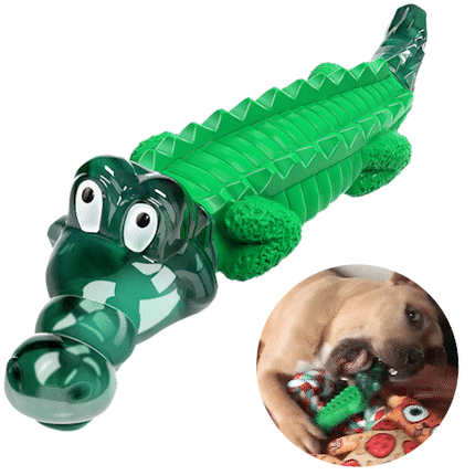 Foolala Green Gummy Alligator Dog Chew Toy For Aggressive Chewers