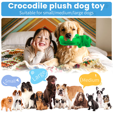 Foolala Green Rubber Alligator Head Dog Chew Toy For Aggressive Chewers