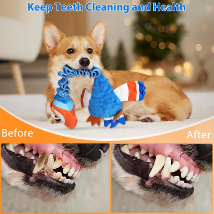 Foolala Long-necked Stretched Hornbill Squeak Plush Dog Toy For Aggressive Chewers