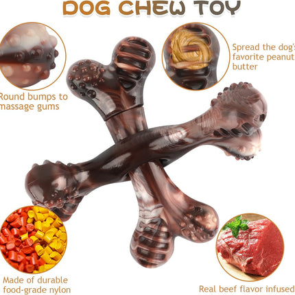 Foolala Beef Flavoured Quadrangle Chewbone Dog Chew Toy For Aggressive Chewers