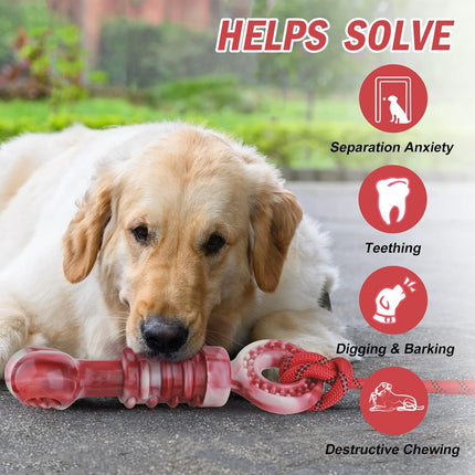 Foolala Bacon Flavored Cross Bone + String Dog Chew Toy For Aggressive Chewers