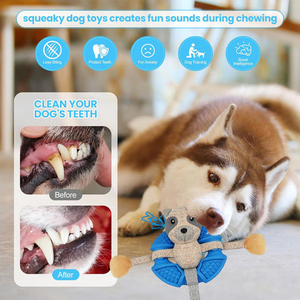 Foolala Fox Squeak Plush Dog Toy For Aggressive Chewers