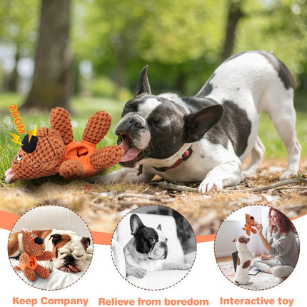 Foolala Rubber Leakage Dog Squeak Plush Dog Toy For Aggressive Chewers