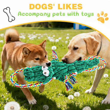 Large Squeaky Dog Toys for Aggressive Chewers，Alligator Dog Toys to Keep Them Busy，Durable Dog Toys for Large、Medium and Small Breeds