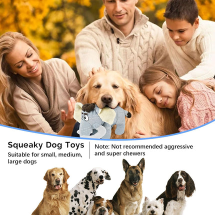 Foolala Canvas Mammoth Squeak Plush Dog Toy For Aggressive Chewers