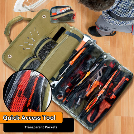 Heavy Duty Roll Up Tool Bag – Durable Design with Removable Pockets