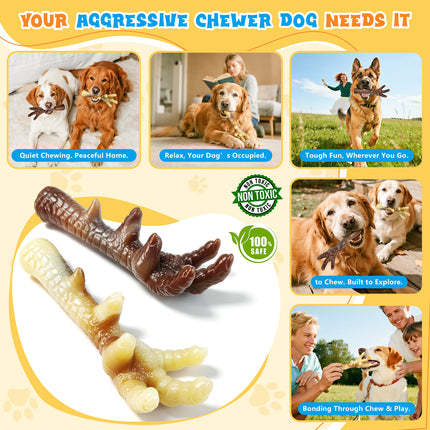 FOOLALA 2-Pack Indestructible Nylon Dog Chew Toys for Aggressive Chewers Medium Large Dogs（副本）