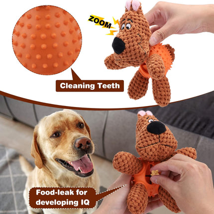 Foolala Rubber Leakage Dog Squeak Plush Dog Toy For Aggressive Chewers