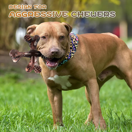 Foolala Beef Flavoured Quadrangle Chewbone Dog Chew Toy For Aggressive Chewers