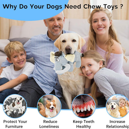Foolala Canvas Mammoth Squeak Plush Dog Toy For Aggressive Chewers