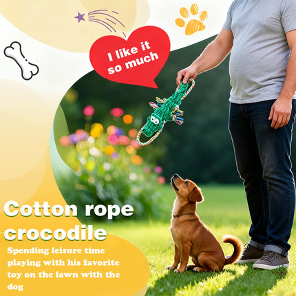 Large Squeaky Dog Toys for Aggressive Chewers，Alligator Dog Toys to Keep Them Busy，Durable Dog Toys for Large、Medium and Small Breeds
